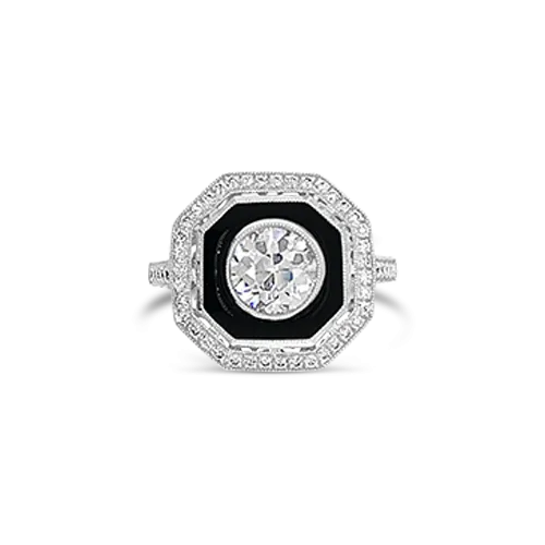 Onyx & Diamond Ring