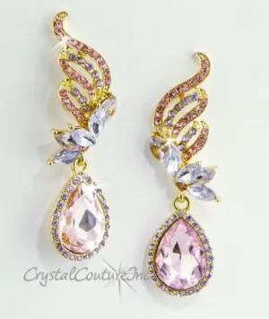 Pearl Rhinestone 2 1/2" Earring