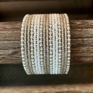 Silver and White Stripe Cuff