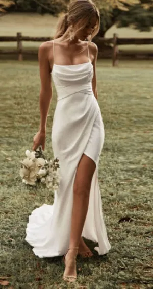 Simply Stunning Custom Made Open Back Beach Wedding Dress