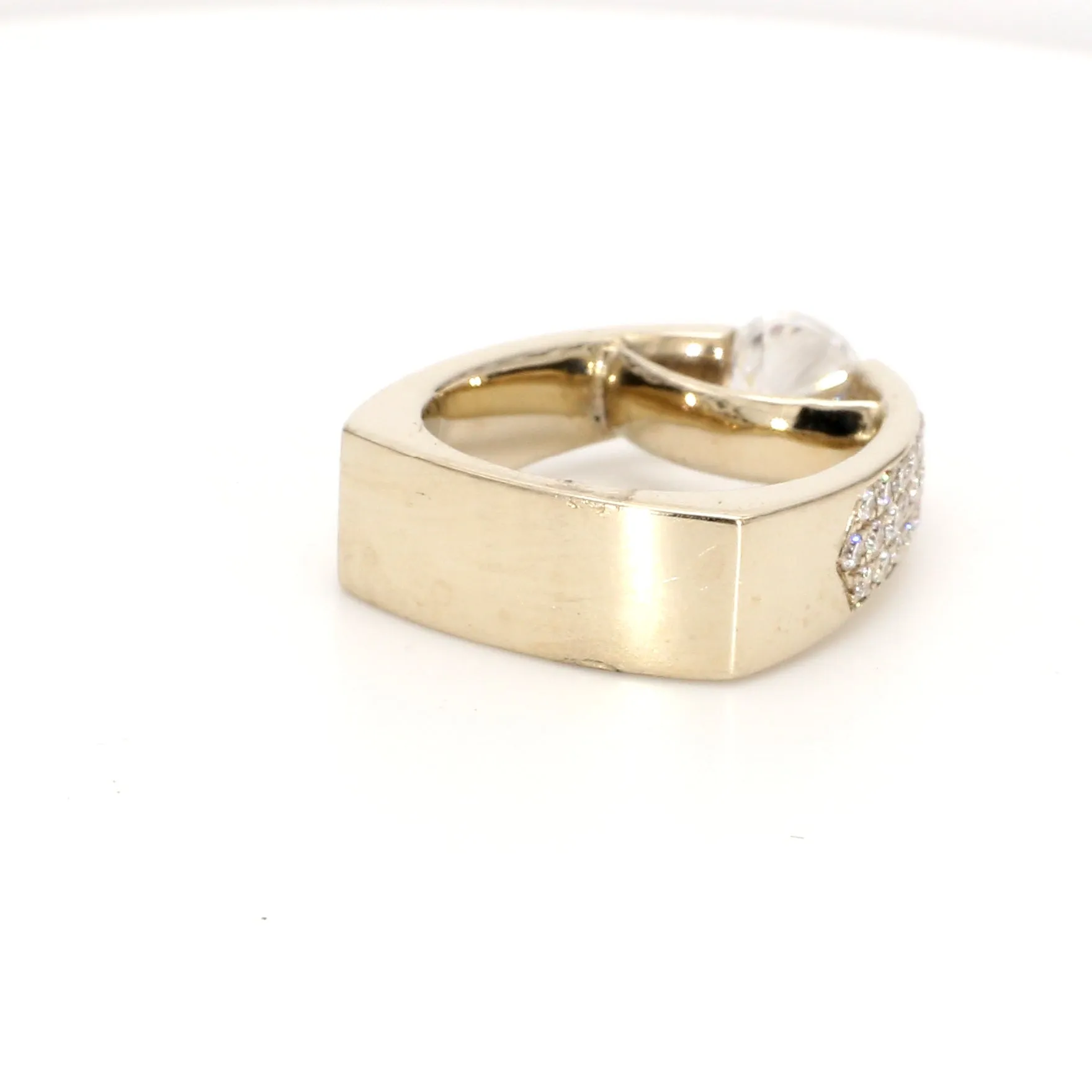 Solitaire Pave Engagement Ring