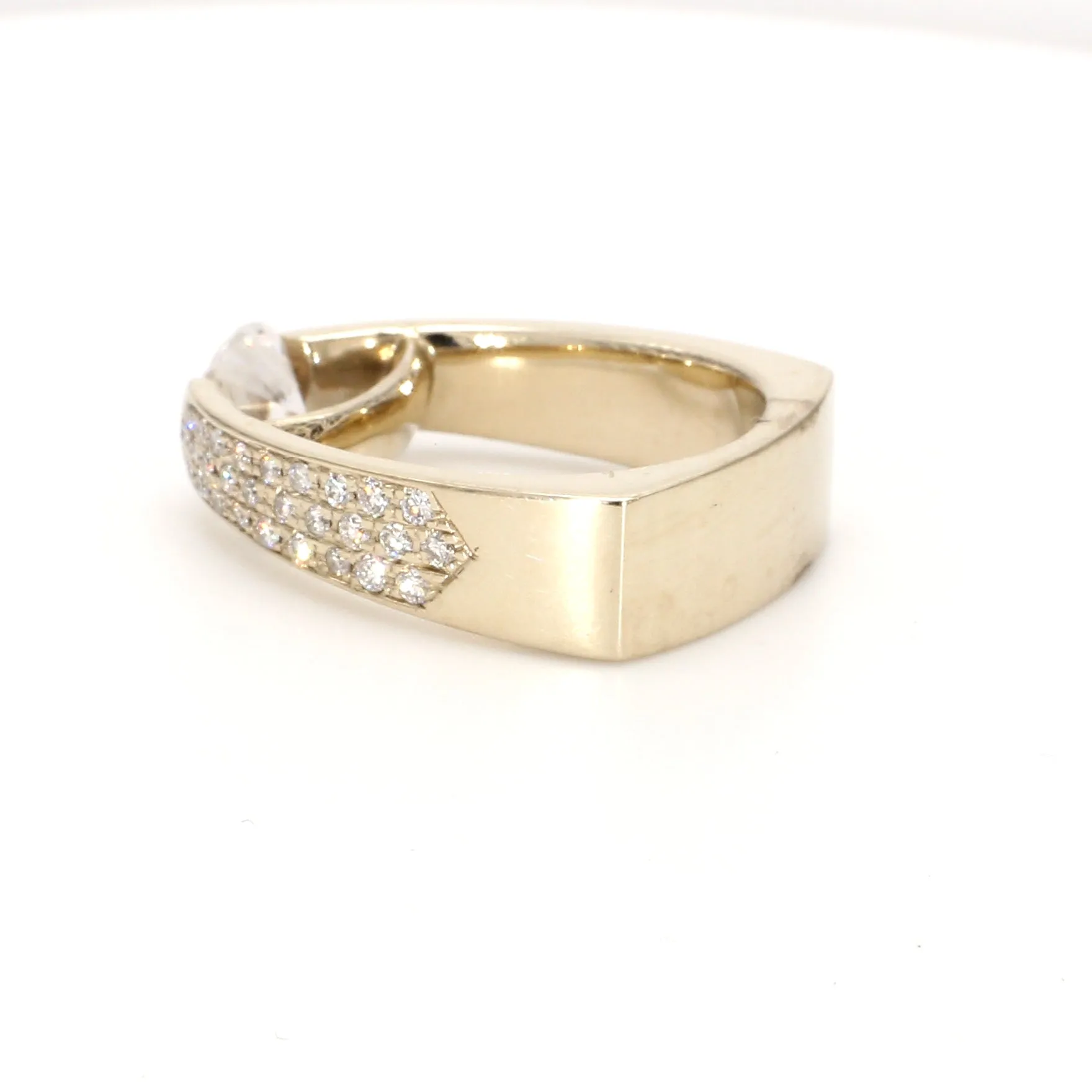 Solitaire Pave Engagement Ring