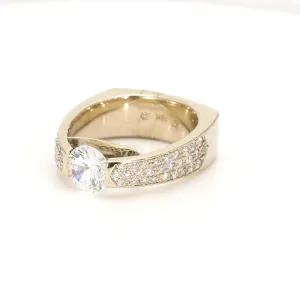 Solitaire Pave Engagement Ring