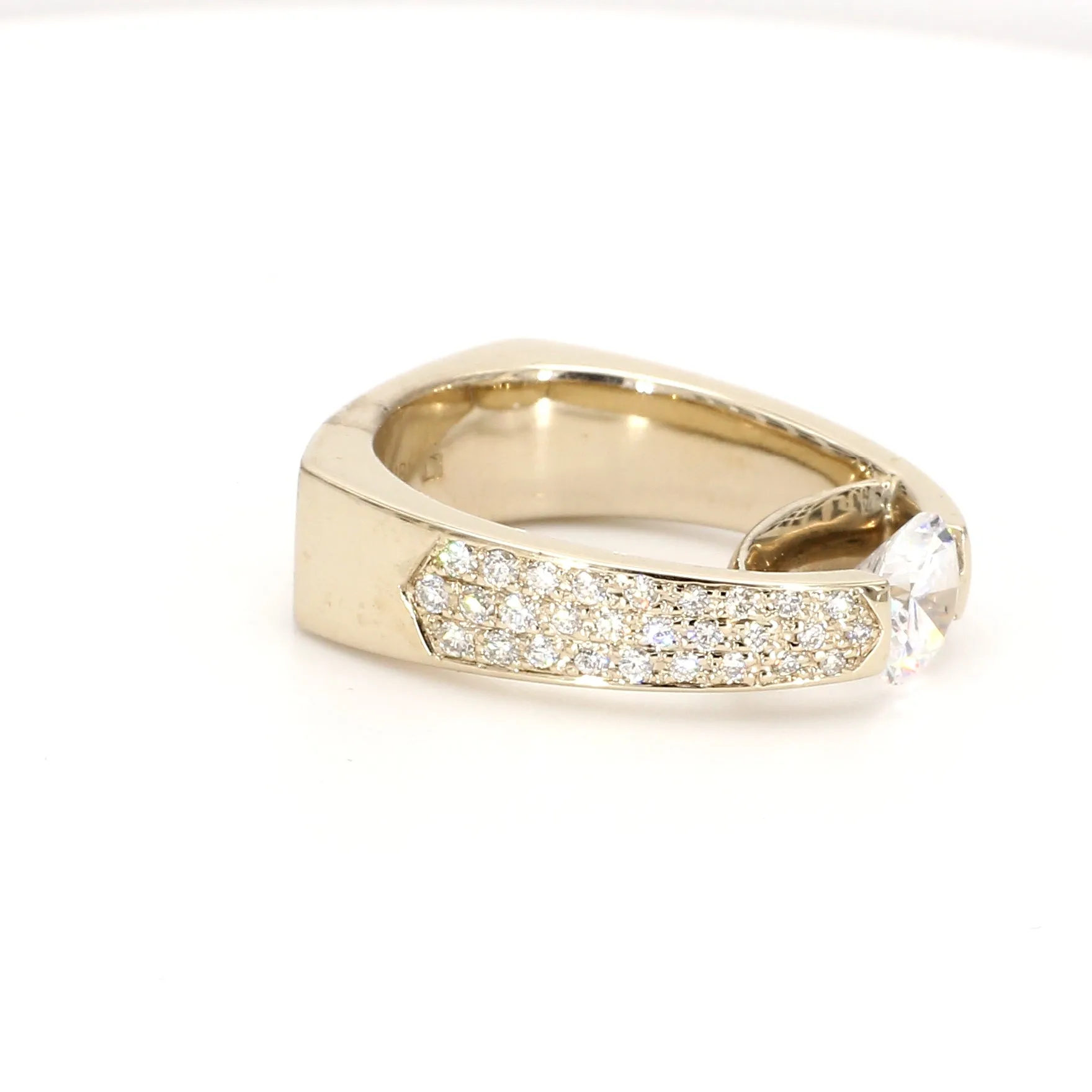 Solitaire Pave Engagement Ring