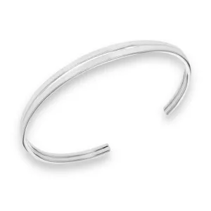 Sterling Silver Graduating Cuff Bangle, Intricate 6mm Design, Essential Accessory, Gift Box Included
