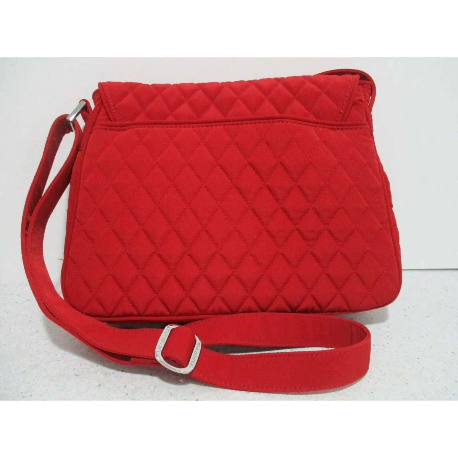 Stunning Vera Bradley Lipstick RED Quilted Fabric Crossbody Shoulder Bag