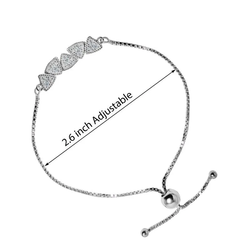 Triangular Charms Bracelet with Zircons
