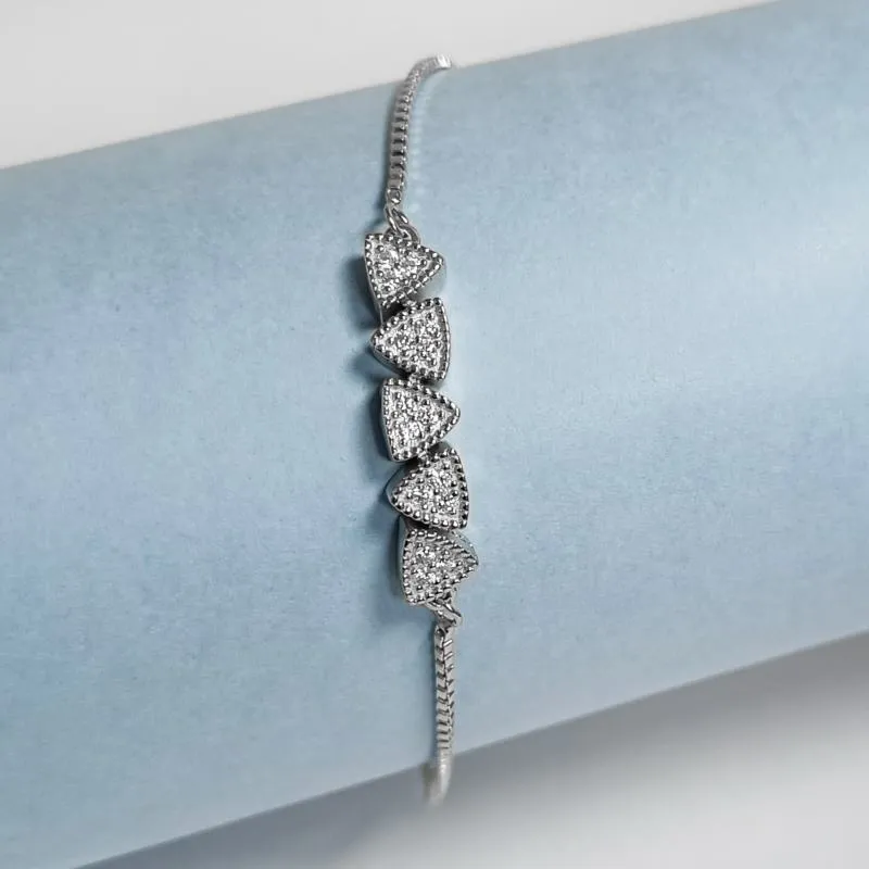 Triangular Charms Bracelet with Zircons