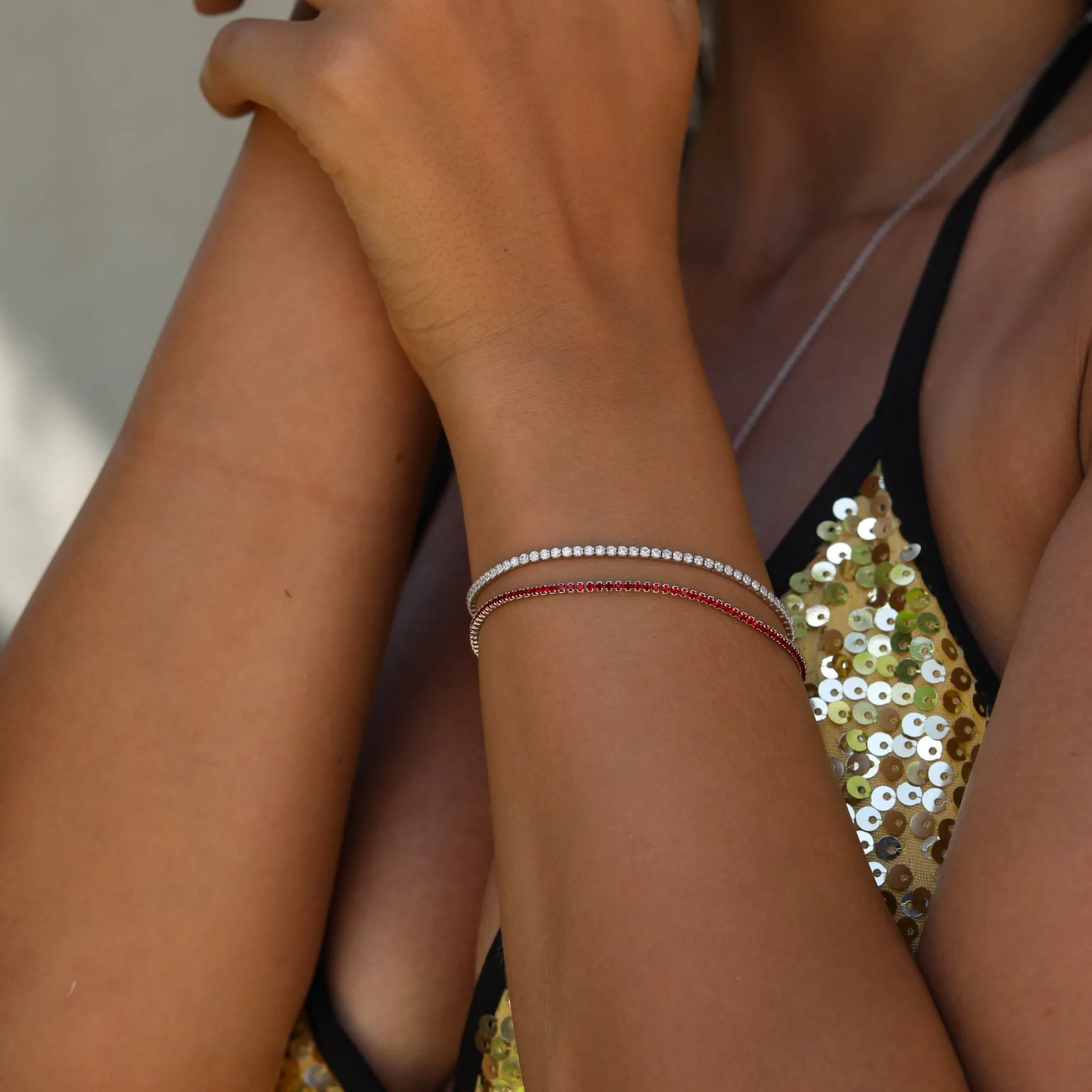 White Tennis Bracelet (Light)